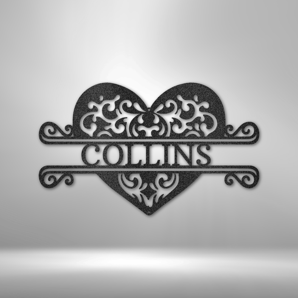 Personalized Fancy Heart Monogram Steel Sign Steel Art Wall Metal Decor-Express Your Love Gifts