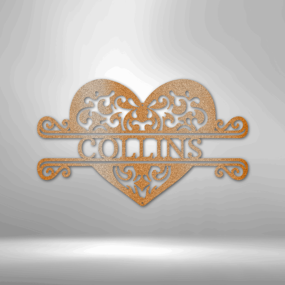 Personalized Fancy Heart Monogram Steel Sign Steel Art Wall Metal Decor-Express Your Love Gifts