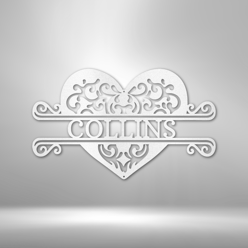 Personalized Fancy Heart Monogram Steel Sign Steel Art Wall Metal Decor-Express Your Love Gifts