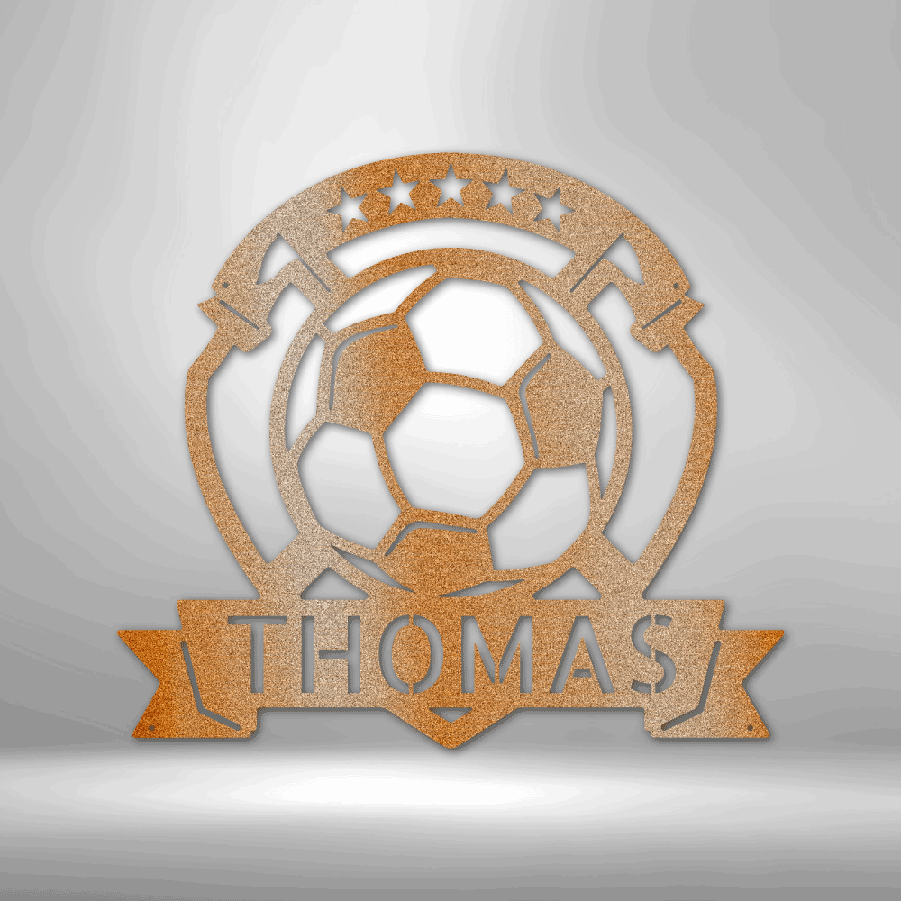 Personalized Soccer Plaque Monogram Steel Sign Steel Art Wall Metal Decor-Express Your Love Gifts