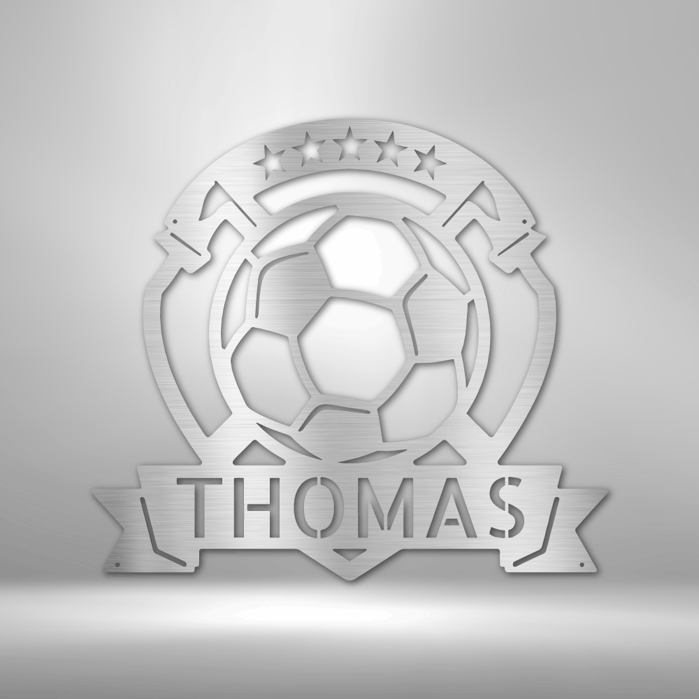 Personalized Soccer Plaque Monogram Steel Sign Steel Art Wall Metal Decor-Express Your Love Gifts