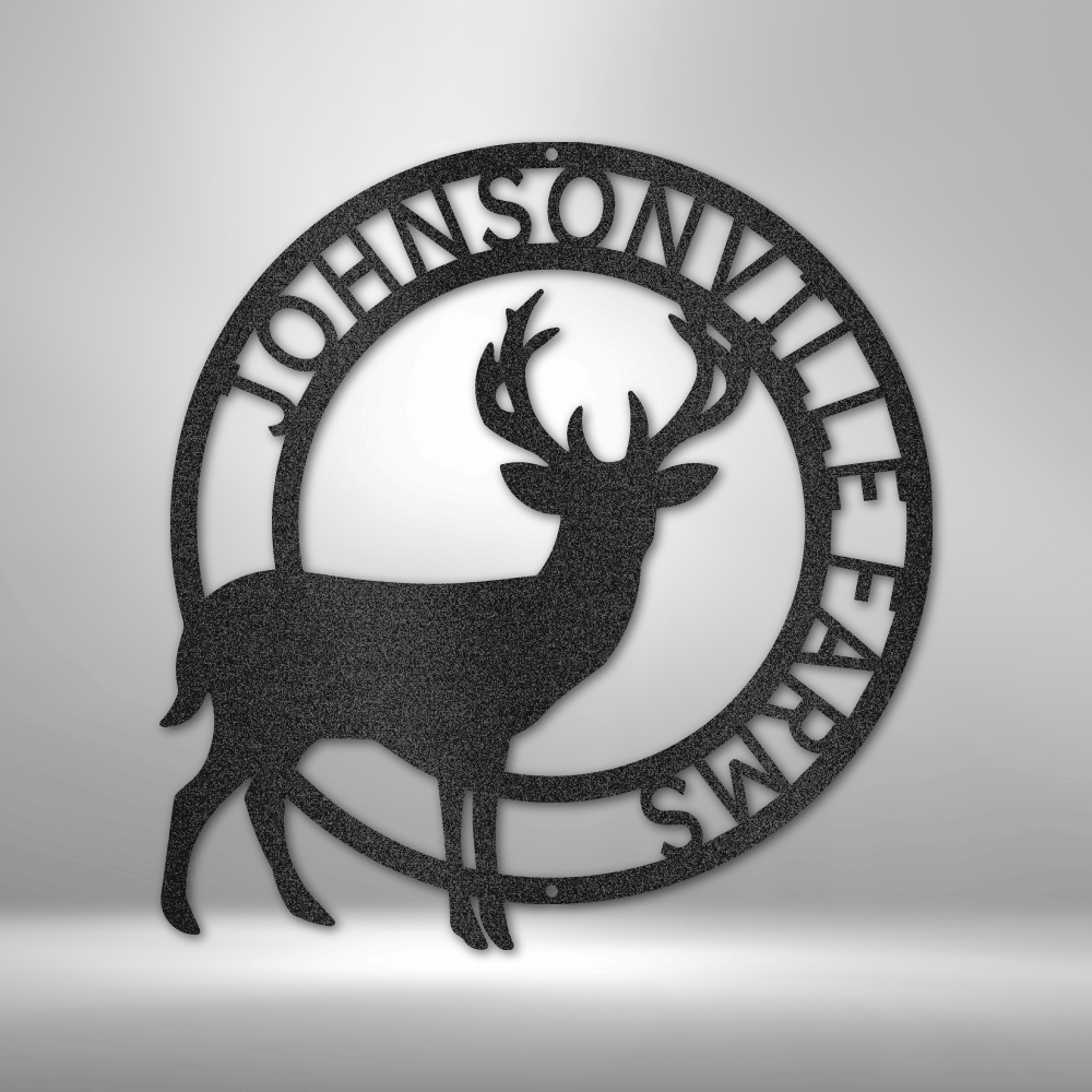 Personalized Stag Monogram Steel Sign Steel Art Wall Metal Decor-Express Your Love Gifts