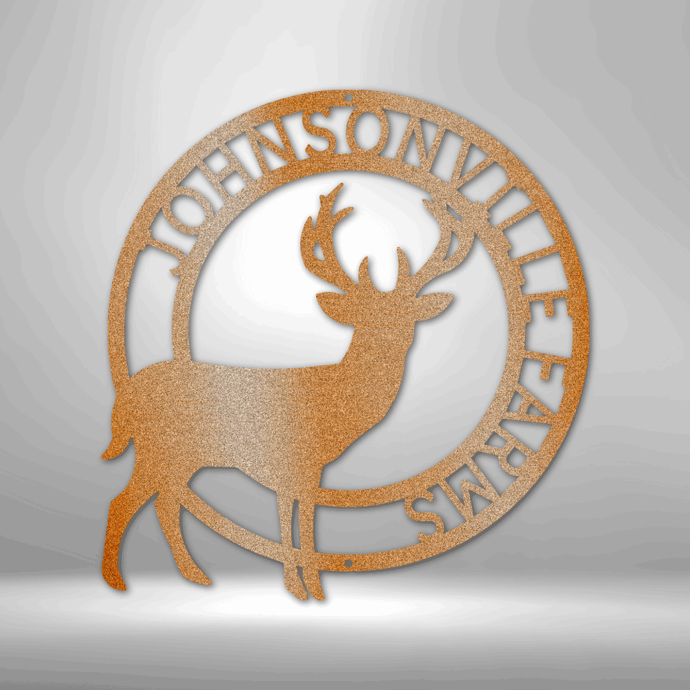 Personalized Stag Monogram Steel Sign Steel Art Wall Metal Decor-Express Your Love Gifts