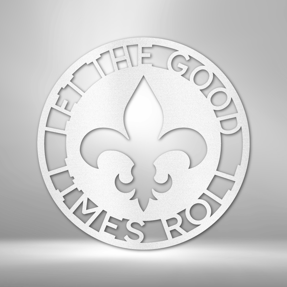 Personalized Fleur De Lis Ring Monogram Steel Sign Steel Art Wall Metal Decor-Express Your Love Gifts