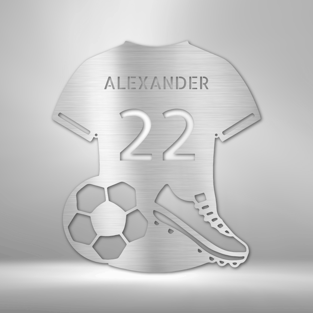 Personalized Soccer Jersey Monogram Steel Sign Steel Art Wall Metal Decor-Express Your Love Gifts