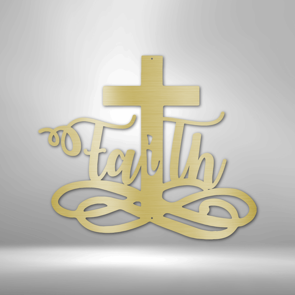 Scripture Walls Faith in Christ Cross Steel Sign Steel Art Wall Metal Decor-Express Your Love Gifts