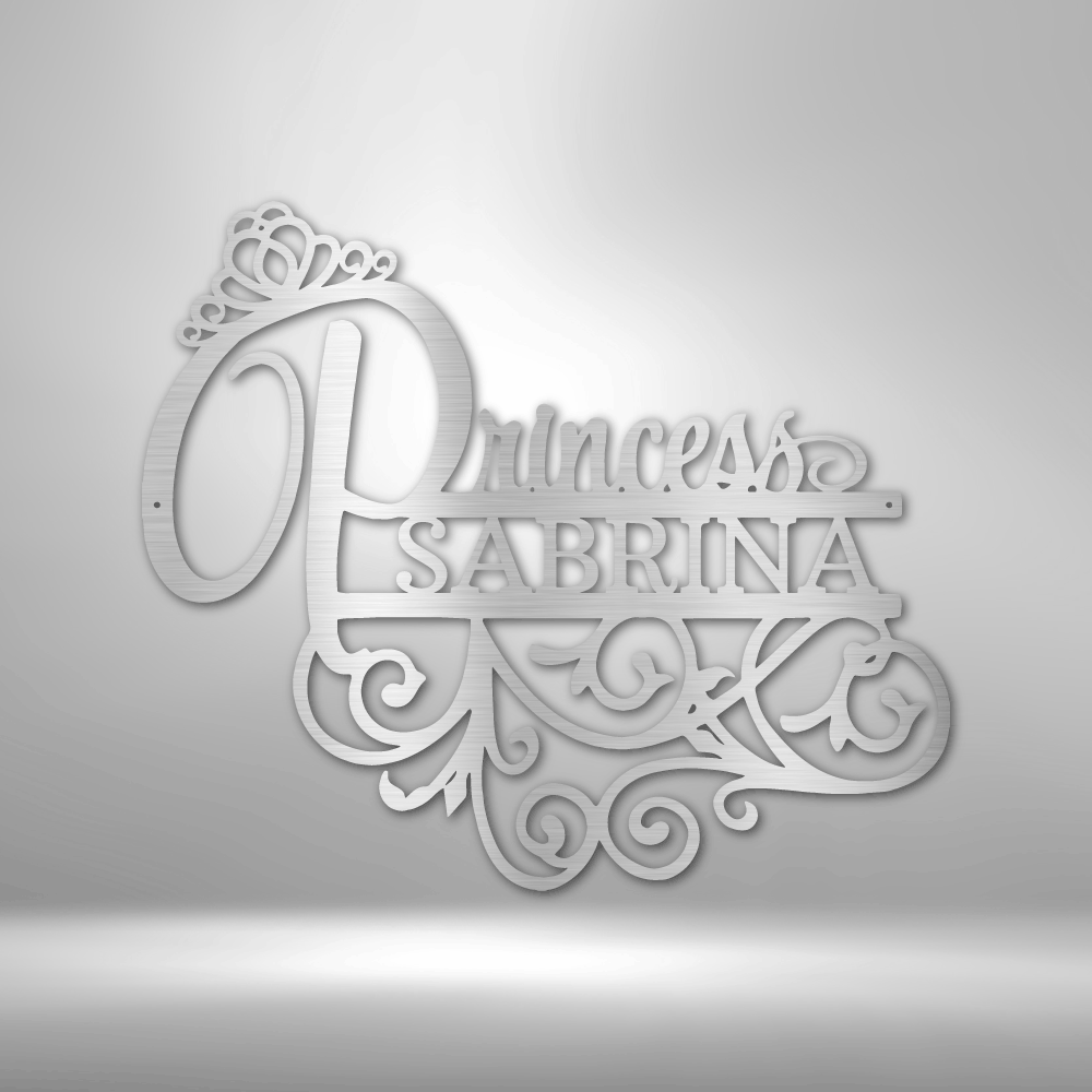 Personalized Princess Monogram Steel Sign Steel Art Wall Metal Decor-Express Your Love Gifts