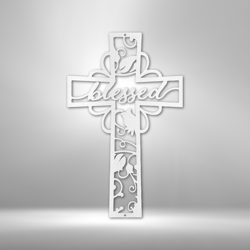 Scripture Walls Blessed Cross Steel Sign Steel Art Wall Metal Decor-Express Your Love Gifts