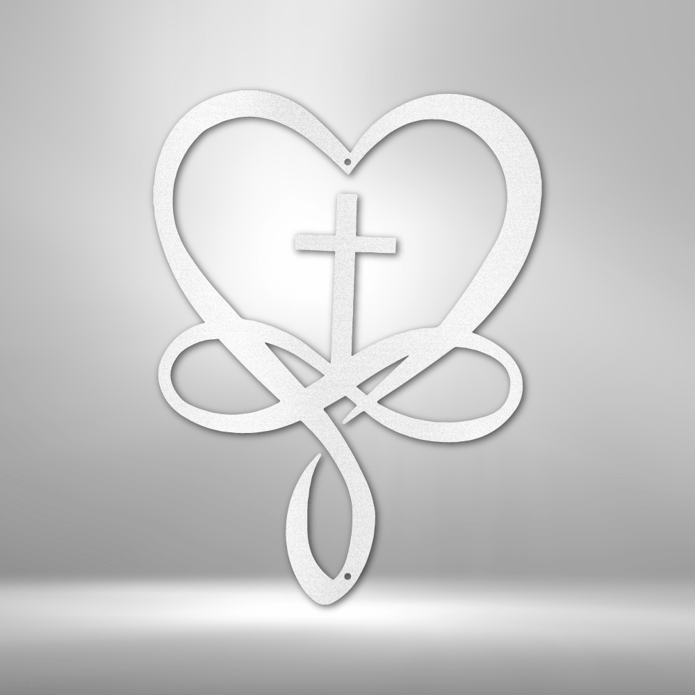 Scripture Walls Love Infinity Cross Steel Sign Steel Art Wall Metal Decor-Express Your Love Gifts