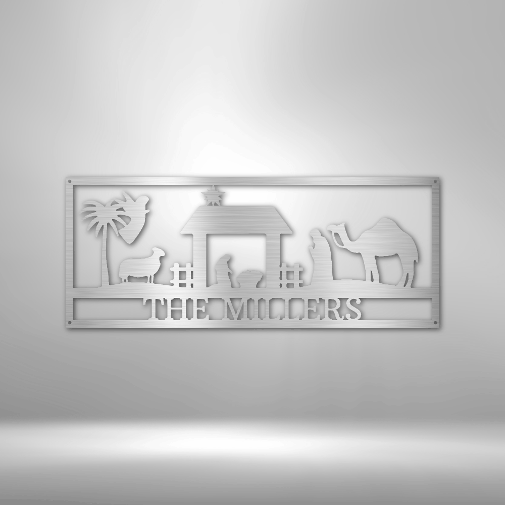 Personalized Nativity Monogram Steel Sign Steel Art Wall Metal Decor-Express Your Love Gifts