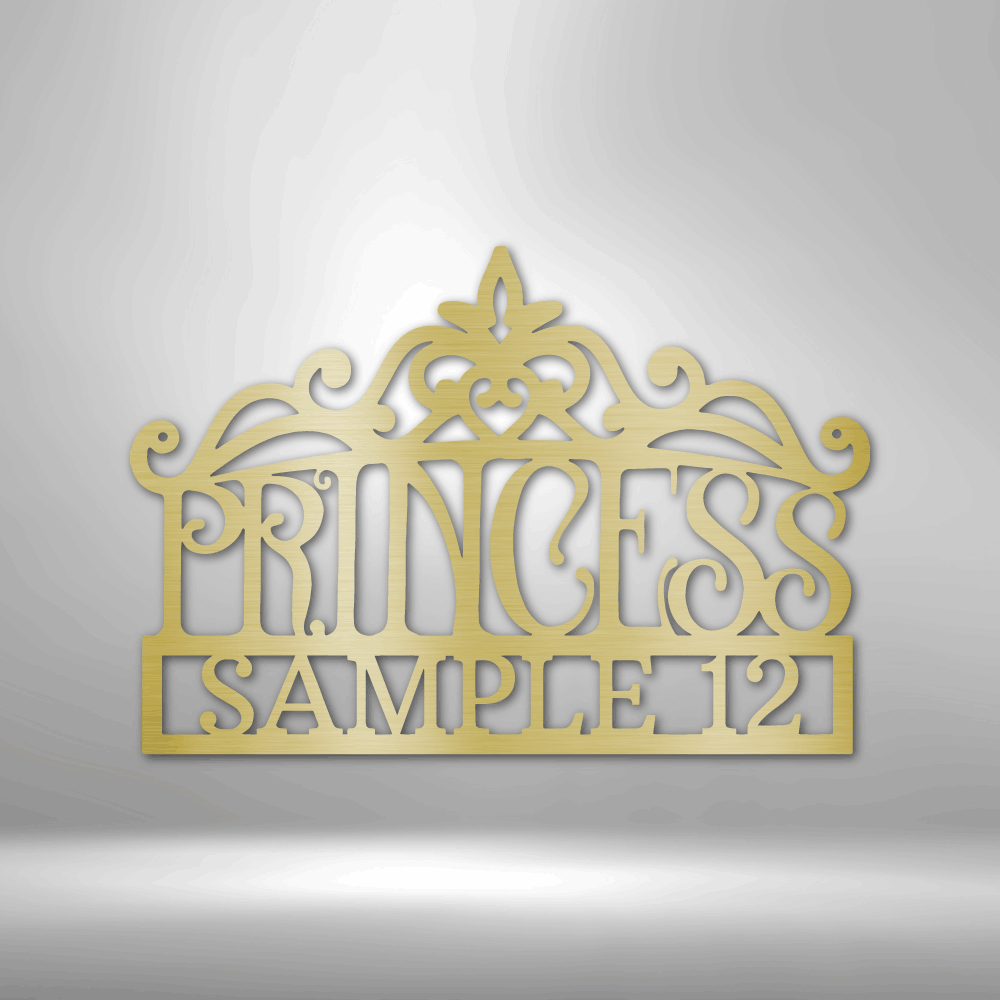 Personalized Princess Crown Monogram Steel Sign Steel Art Wall Metal Decor-Express Your Love Gifts