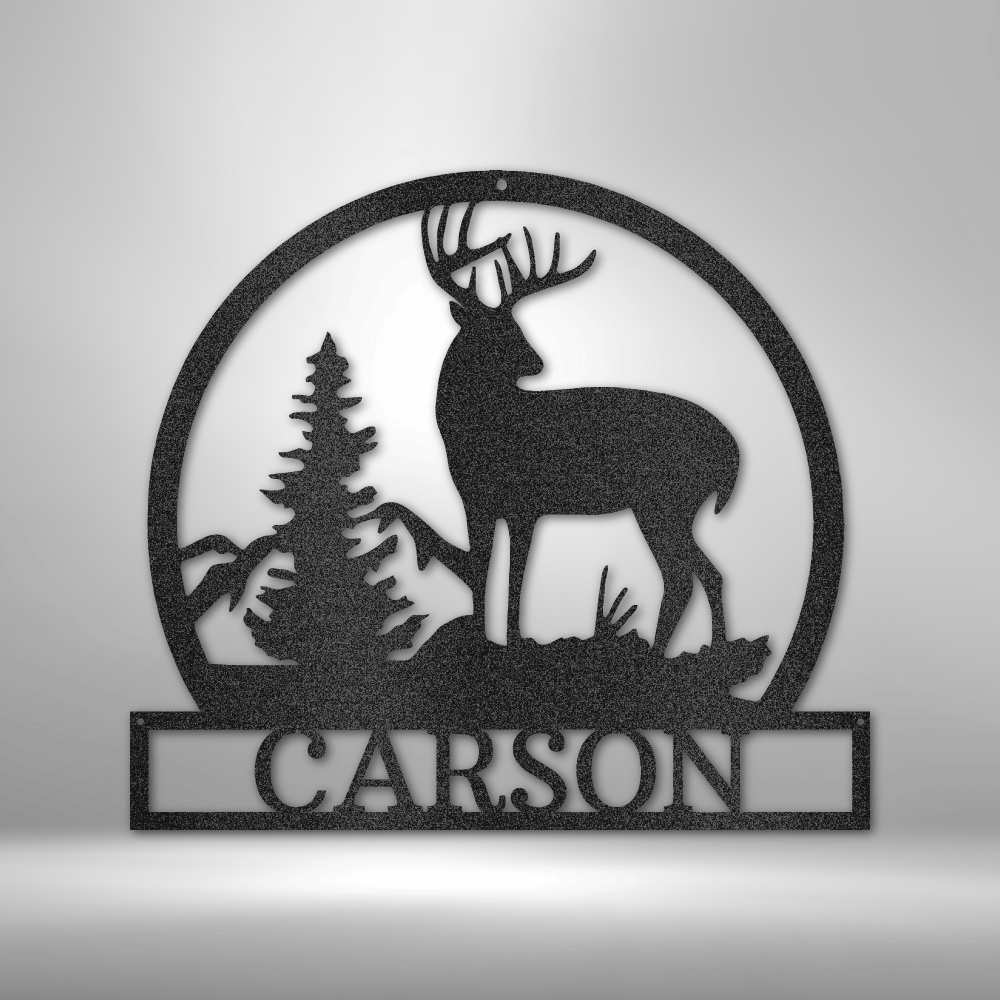 Personalized Outdoor Buck Monogram Steel Sign Steel Art Wall Metal Decor-Express Your Love Gifts