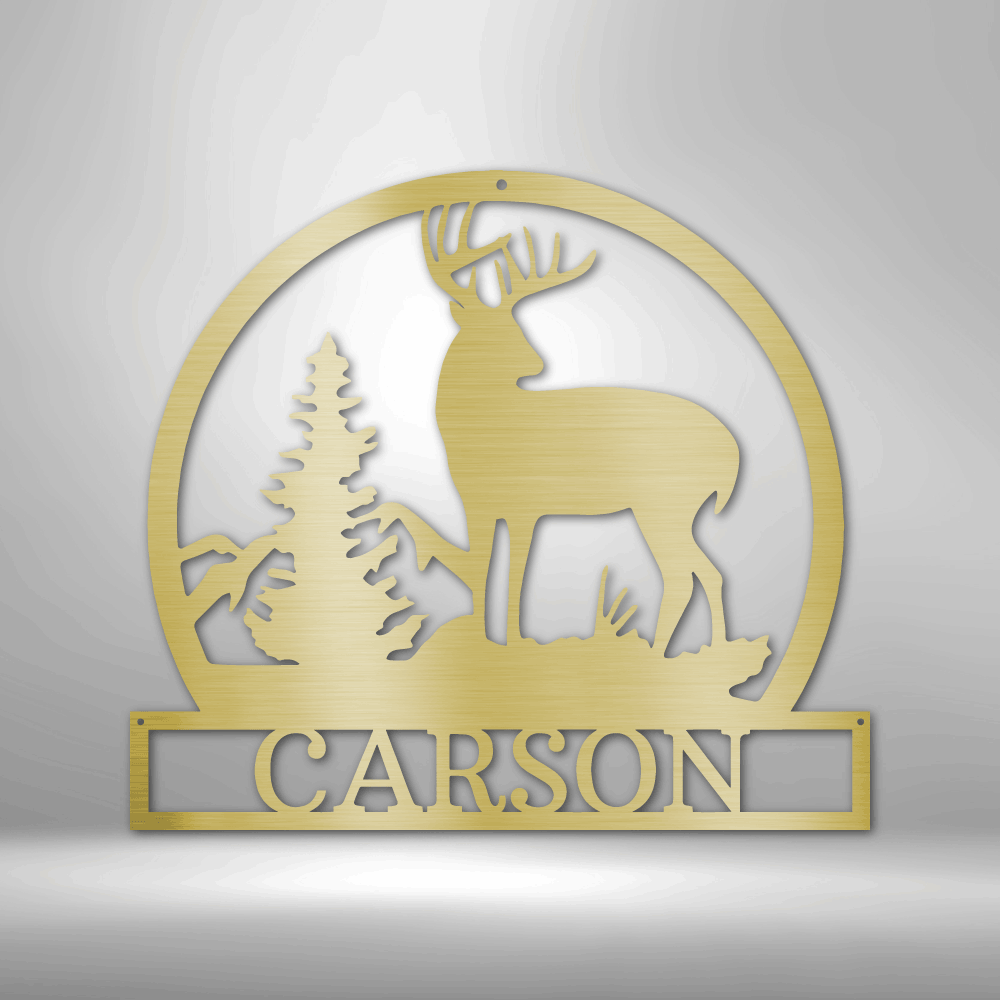 Personalized Outdoor Buck Monogram Steel Sign Steel Art Wall Metal Decor-Express Your Love Gifts