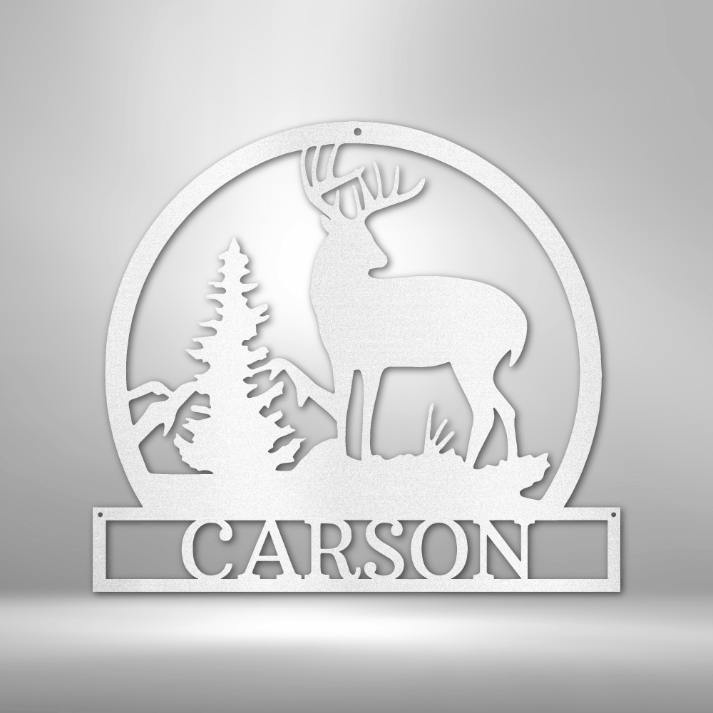 Personalized Outdoor Buck Monogram Steel Sign Steel Art Wall Metal Decor-Express Your Love Gifts