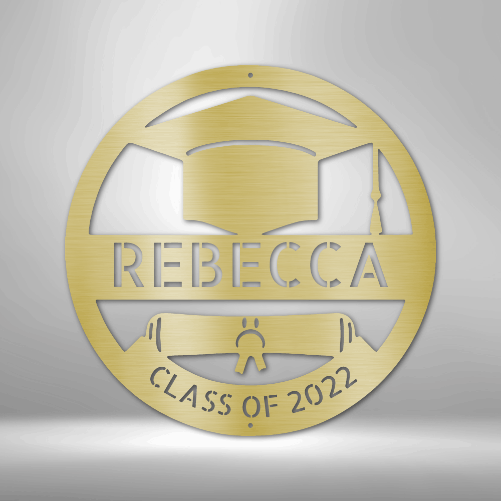 Personalized Grad Cap Monogram Steel Sign Steel Art Wall Metal Decor-Express Your Love Gifts