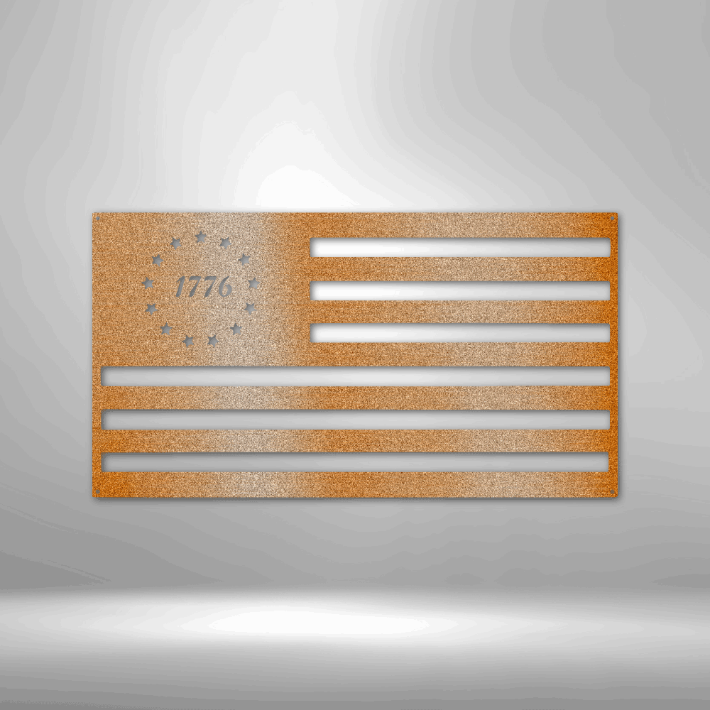 American Flag Sign 1776 Flag Steel Sign Steel Art Wall Metal Decor-Express Your Love Gifts
