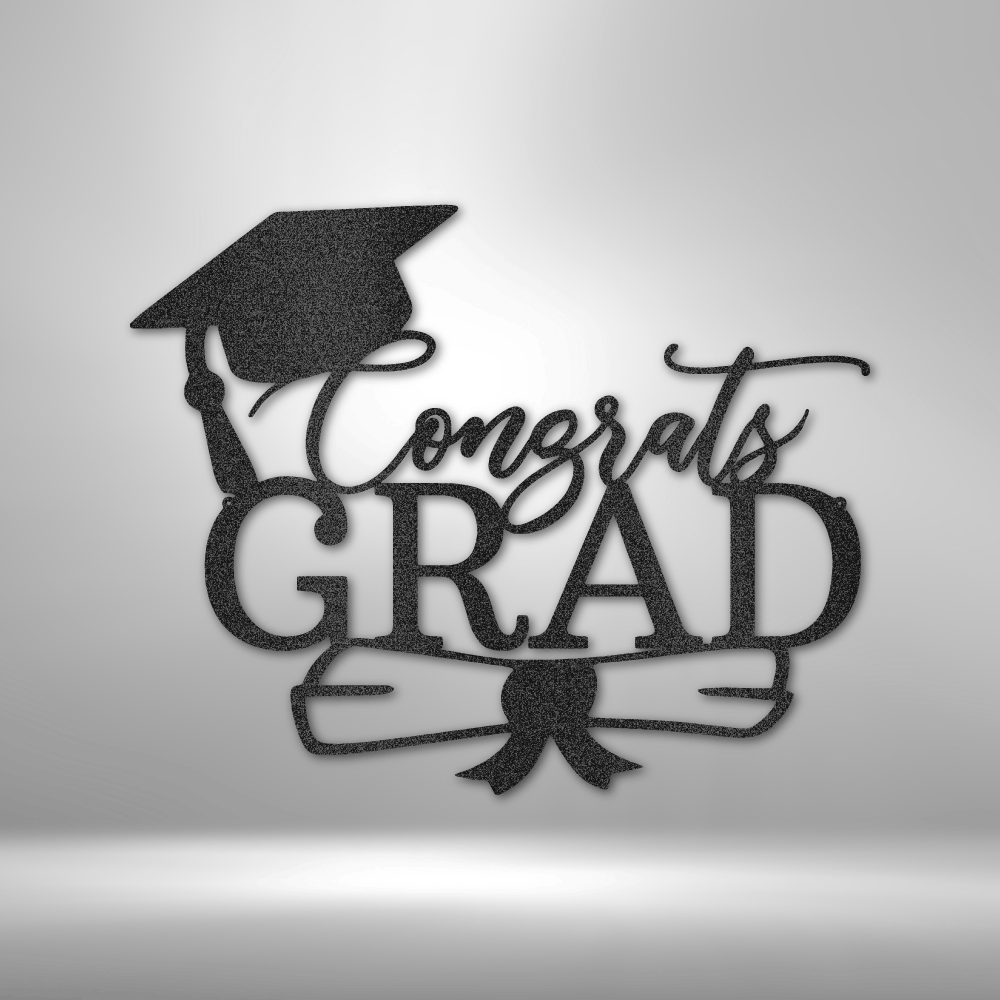 Congrats Grad Cap Steel Sign Steel Art Wall Metal Decor-Express Your Love Gifts