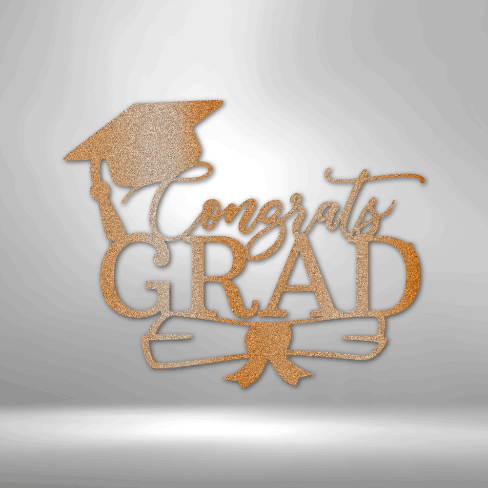 Congrats Grad Cap Steel Sign Steel Art Wall Metal Decor-Express Your Love Gifts