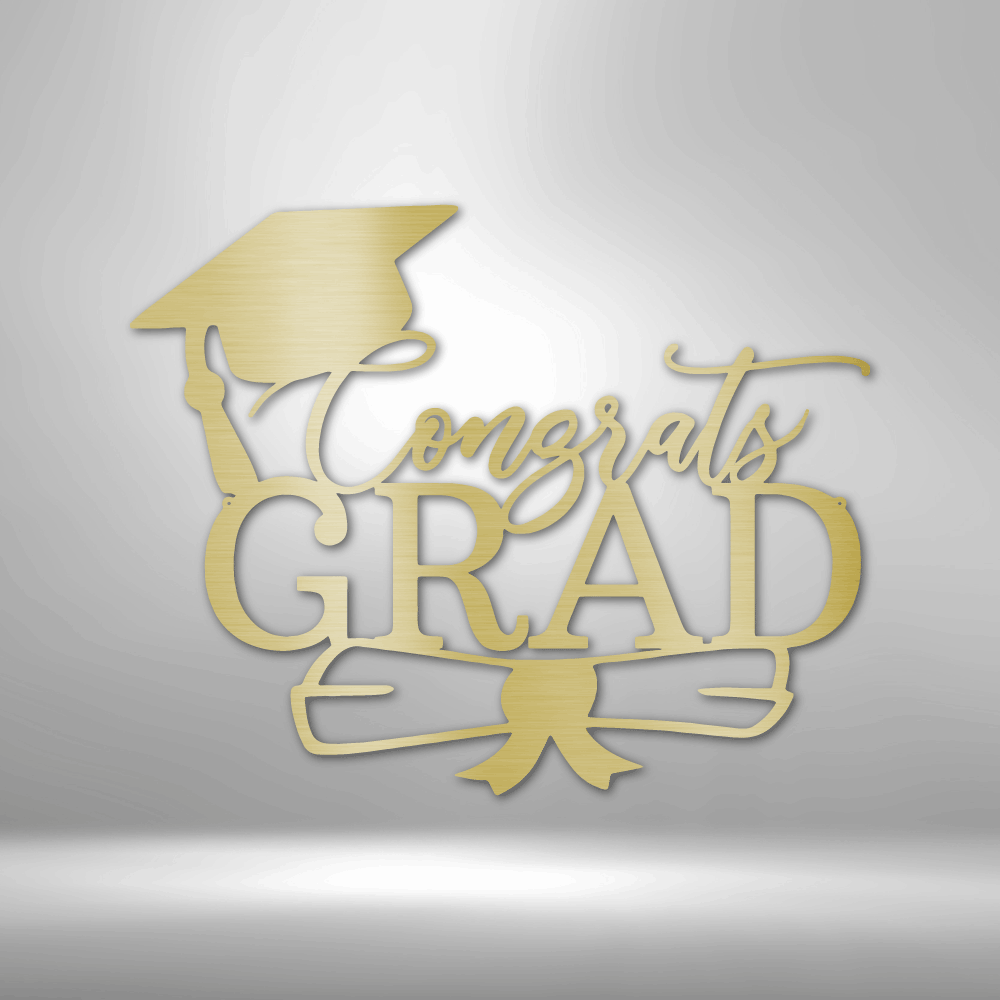 Congrats Grad Cap Steel Sign Steel Art Wall Metal Decor-Express Your Love Gifts