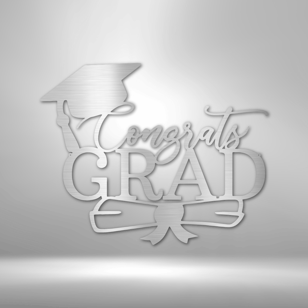 Congrats Grad Cap Steel Sign Steel Art Wall Metal Decor-Express Your Love Gifts