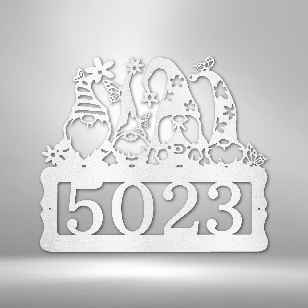 Personalized Gnome Address Sign Steel Sign Steel Art Wall Metal Decor-Express Your Love Gifts