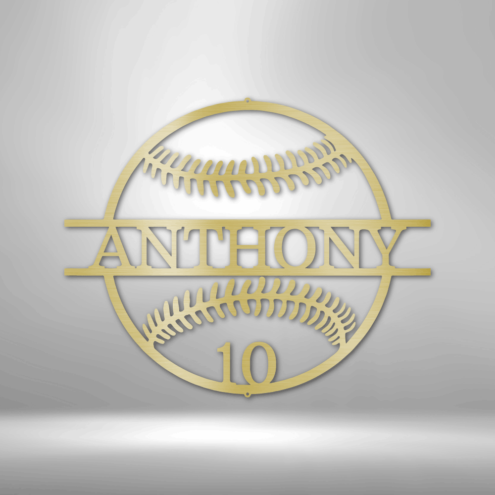 Personalized Name and Number Baseball Steel Sign Steel Art Wall Metal Decor-Express Your Love Gifts