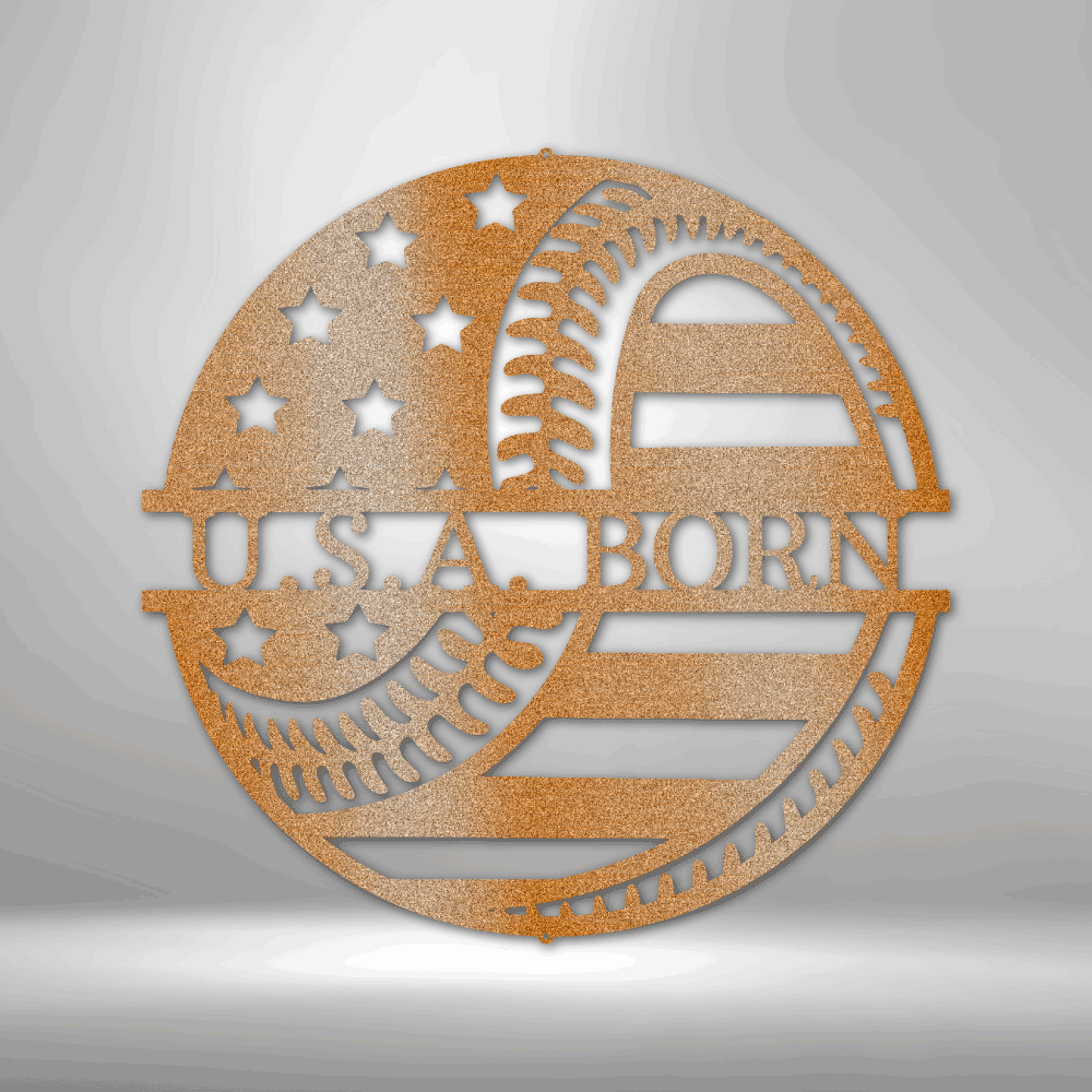 Personalized America&#39;s Pastime USA Baseball Metal Sign Steel Art Wall Decor-Express Your Love Gifts