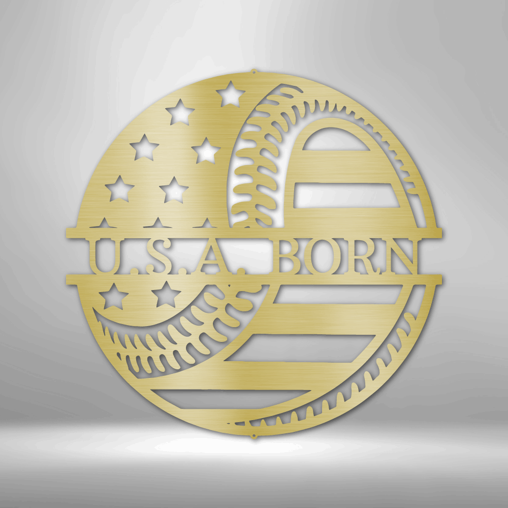 Personalized America's Pastime USA Baseball Metal Sign Steel Art Wall Decor-Express Your Love Gifts