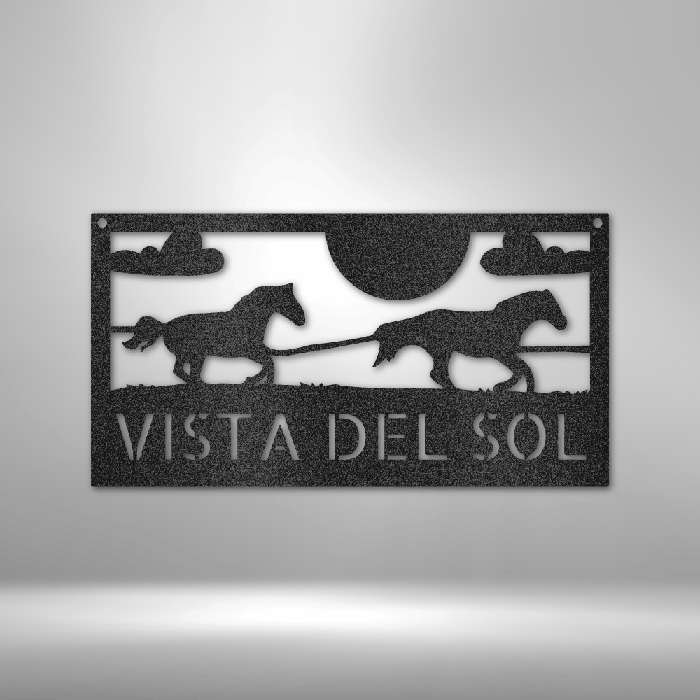 Personalized Racing Horses Monogram Steel Sign Steel Art Wall Metal Decor-Express Your Love Gifts