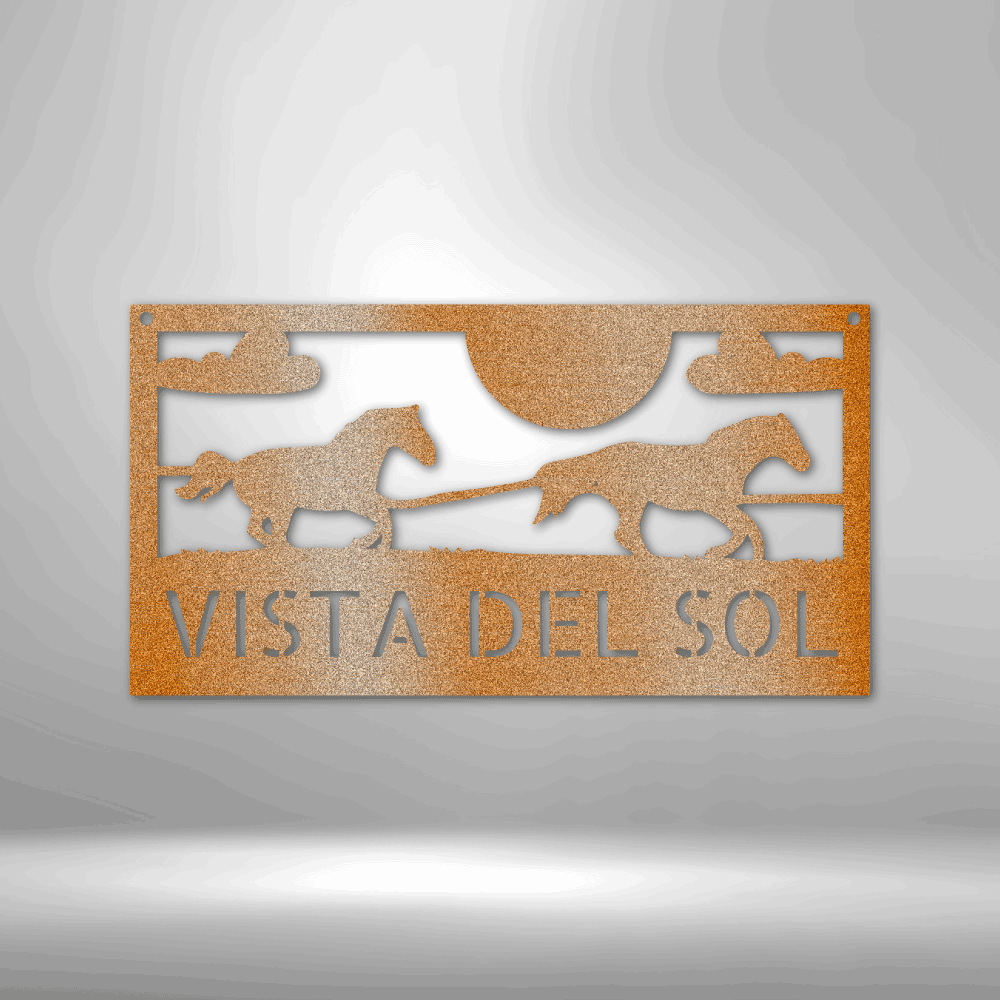 Personalized Racing Horses Monogram Steel Sign Steel Art Wall Metal Decor-Express Your Love Gifts