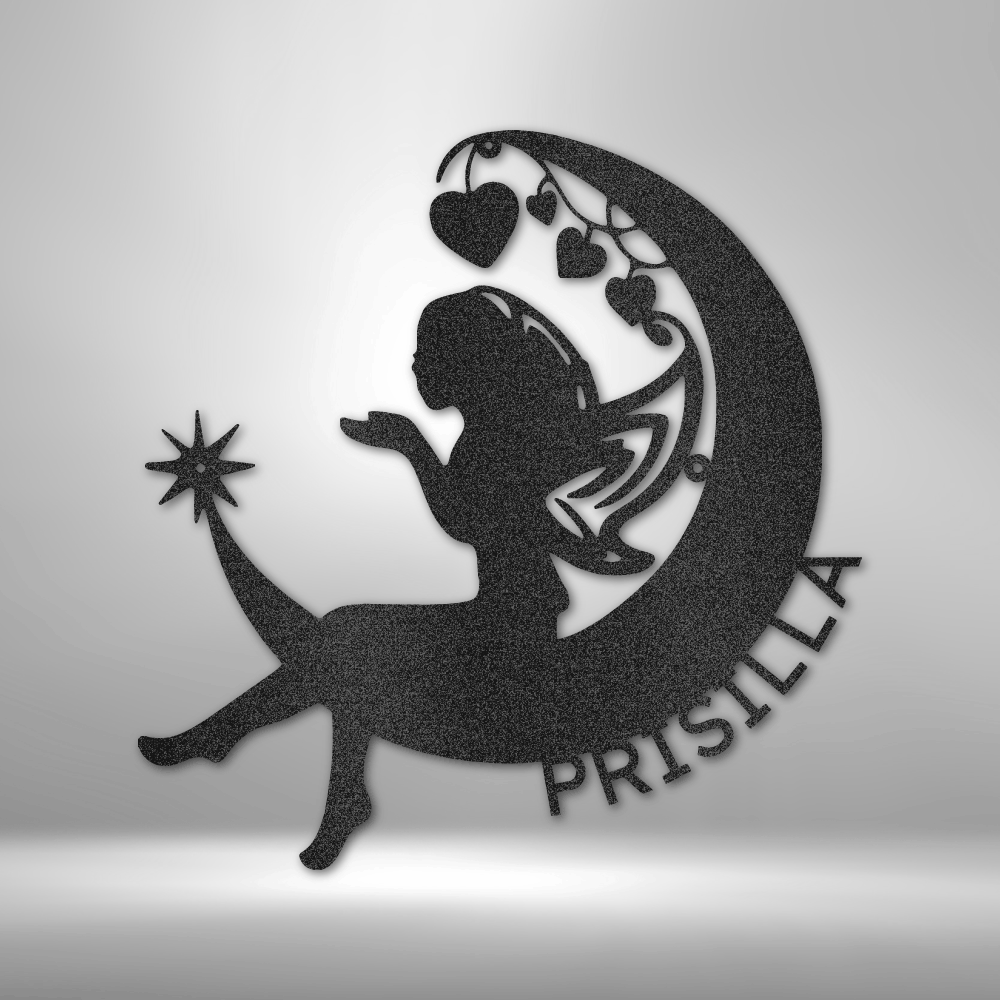 Personalized Fairy Moon Monogram Steel Sign Steel Art Wall Metal Decor-Express Your Love Gifts