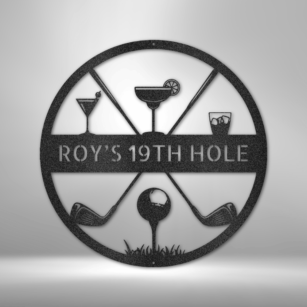 Personalized 19th Hole Casual Monogram Steel Sign Steel Art Wall Metal Decor-Express Your Love Gifts