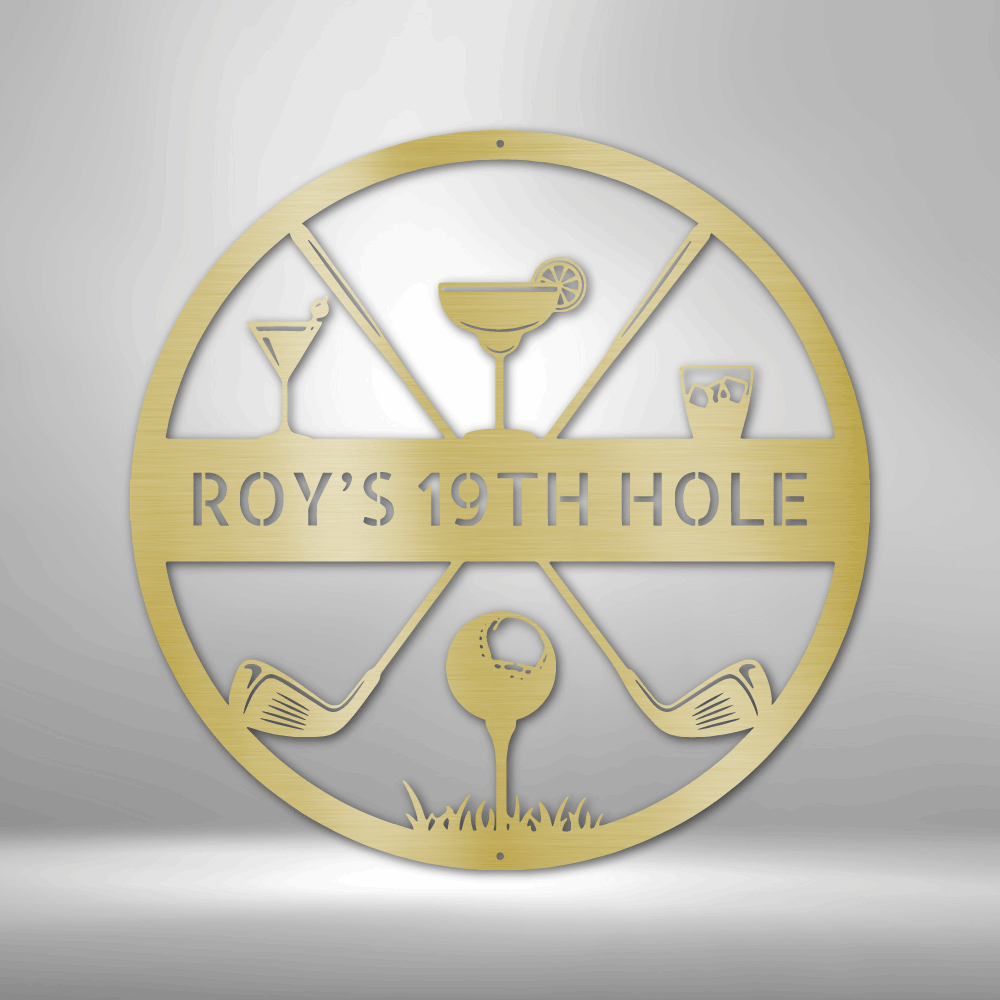 Personalized 19th Hole Casual Monogram Steel Sign Steel Art Wall Metal Decor-Express Your Love Gifts