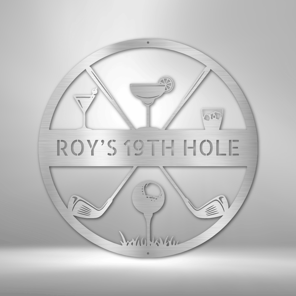 Personalized 19th Hole Casual Monogram Steel Sign Steel Art Wall Metal Decor-Express Your Love Gifts