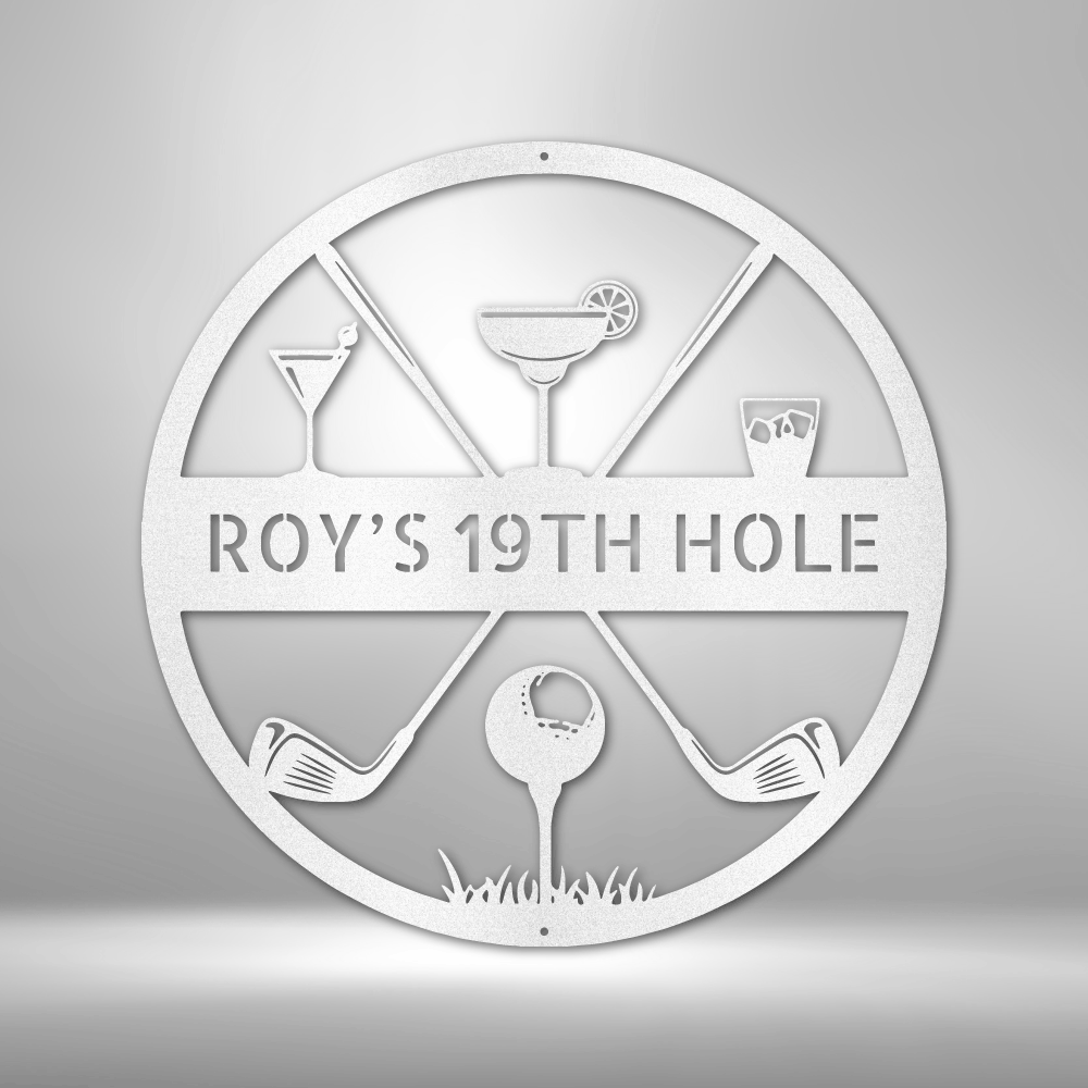 Personalized 19th Hole Casual Monogram Steel Sign Steel Art Wall Metal Decor-Express Your Love Gifts