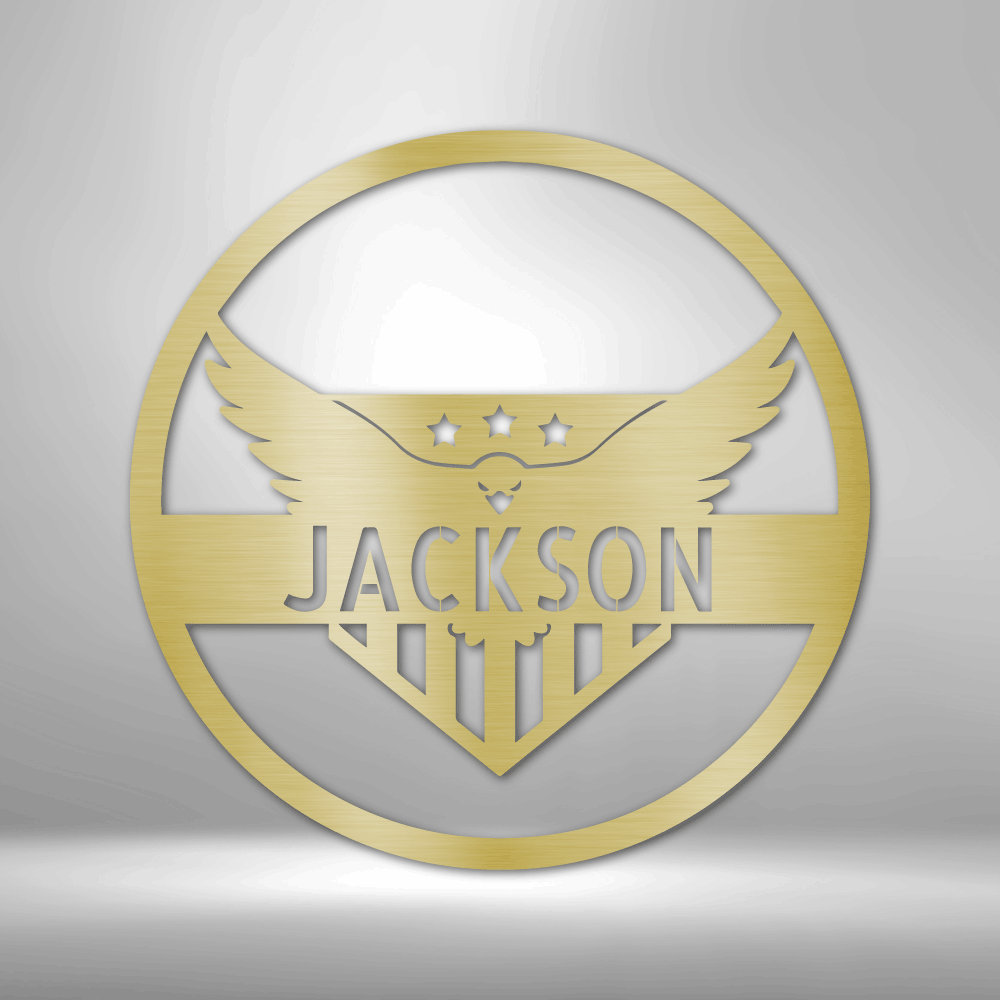 Personalized Attacking Eagle Monogram Steel Sign Steel Art Wall Metal Decor-Express Your Love Gifts