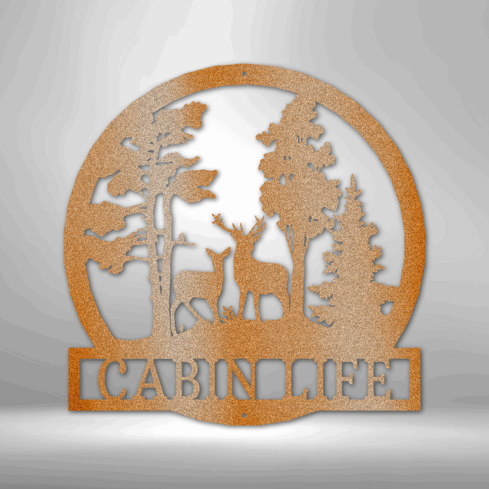 Personalized Deer in the Woods Steel Sign Steel Art Wall Metal Decor-Express Your Love Gifts