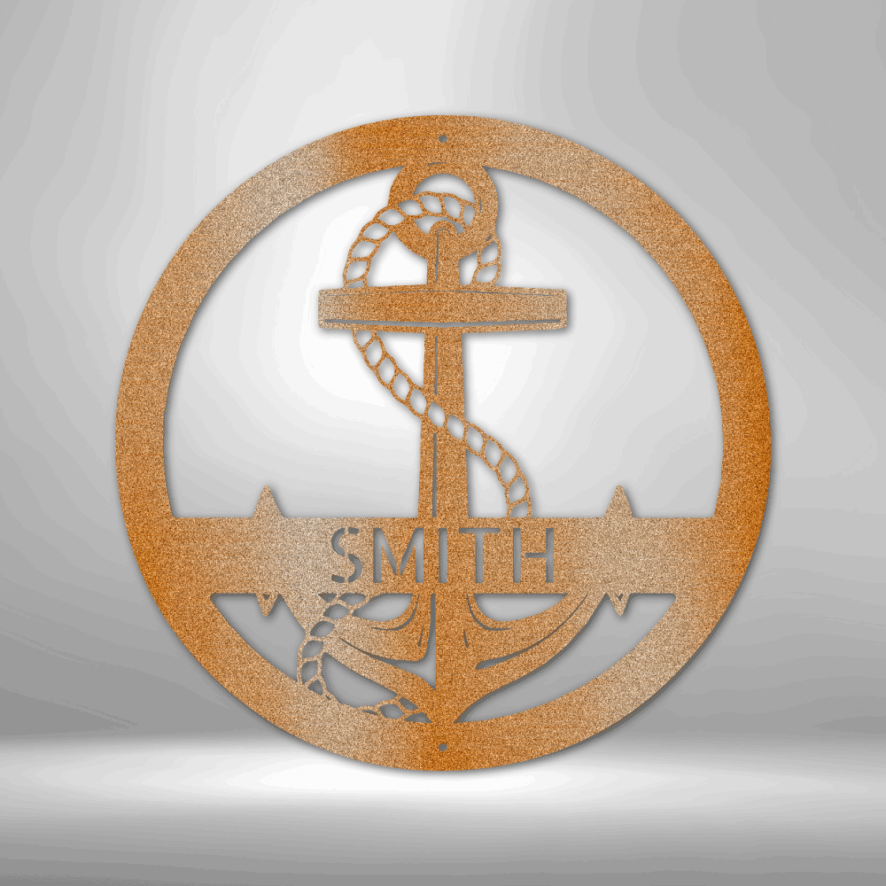 Personalized Elaborate Anchor Steel Sign Steel Art Wall Metal Decor-Express Your Love Gifts