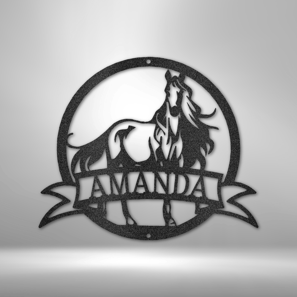 Personalized Majestic Horse Monogram Steel Sign Steel Art Wall Metal Decor-Express Your Love Gifts