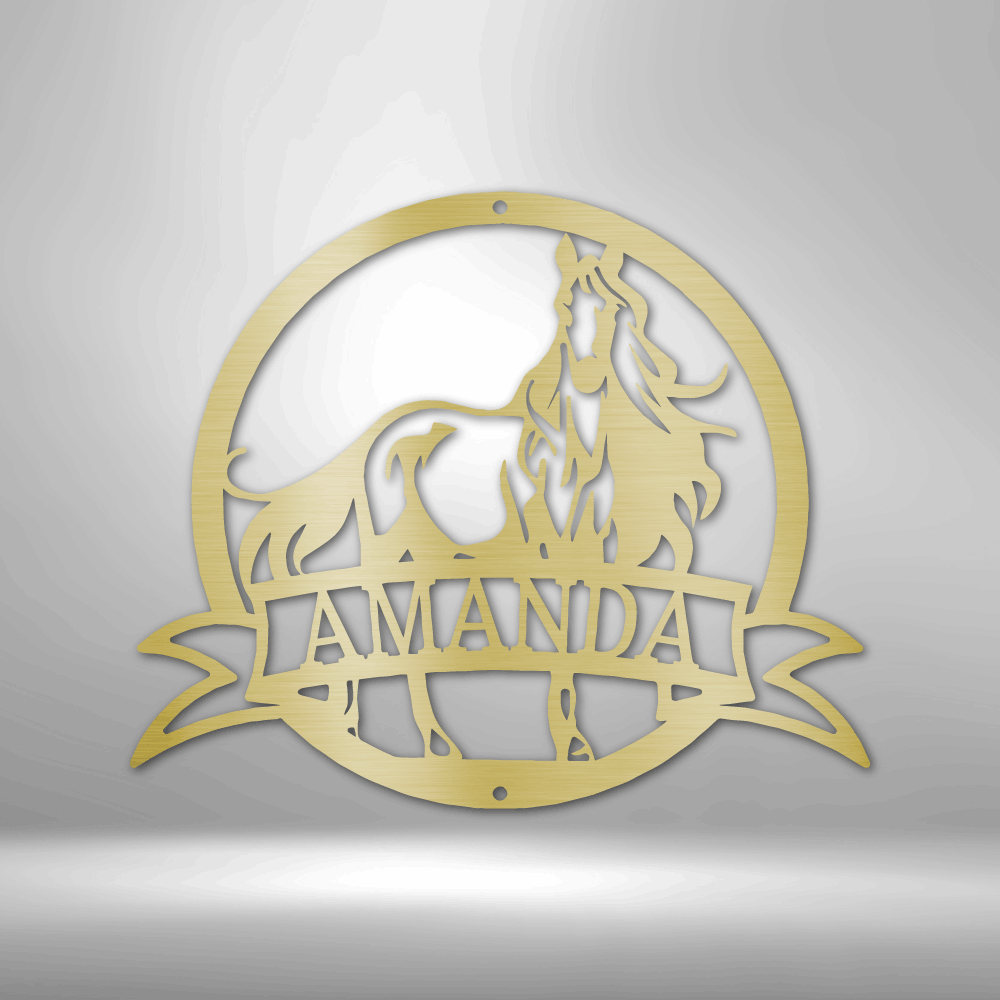 Personalized Majestic Horse Monogram Steel Sign Steel Art Wall Metal Decor-Express Your Love Gifts