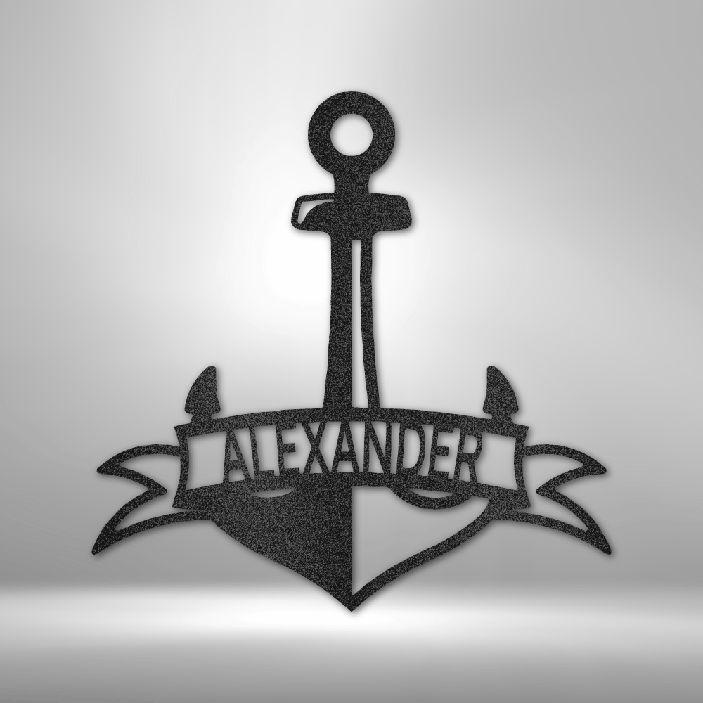 Personalized Fancy Anchor Banner Steel Sign Steel Art Wall Metal Decor-Express Your Love Gifts