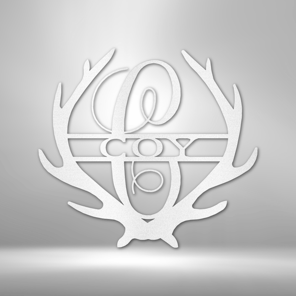 Personalized Antler Monogram Steel Sign Steel Art Wall Metal Decor-Express Your Love Gifts