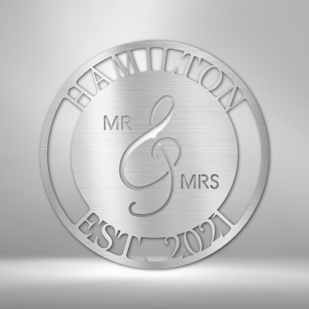 Personalized Mr. and Mrs. Steel Sign Steel Art Wall Metal Decor-Express Your Love Gifts