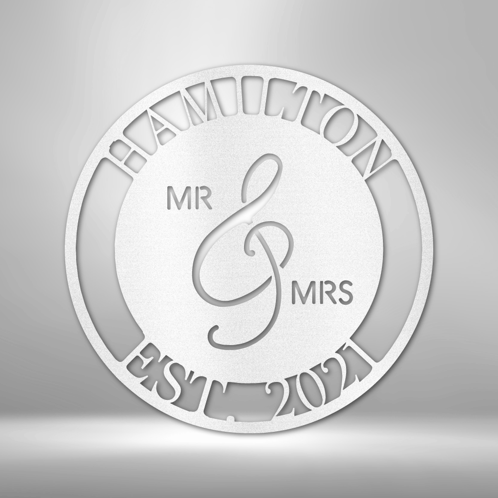 Personalized Mr. and Mrs. Steel Sign Steel Art Wall Metal Decor-Express Your Love Gifts