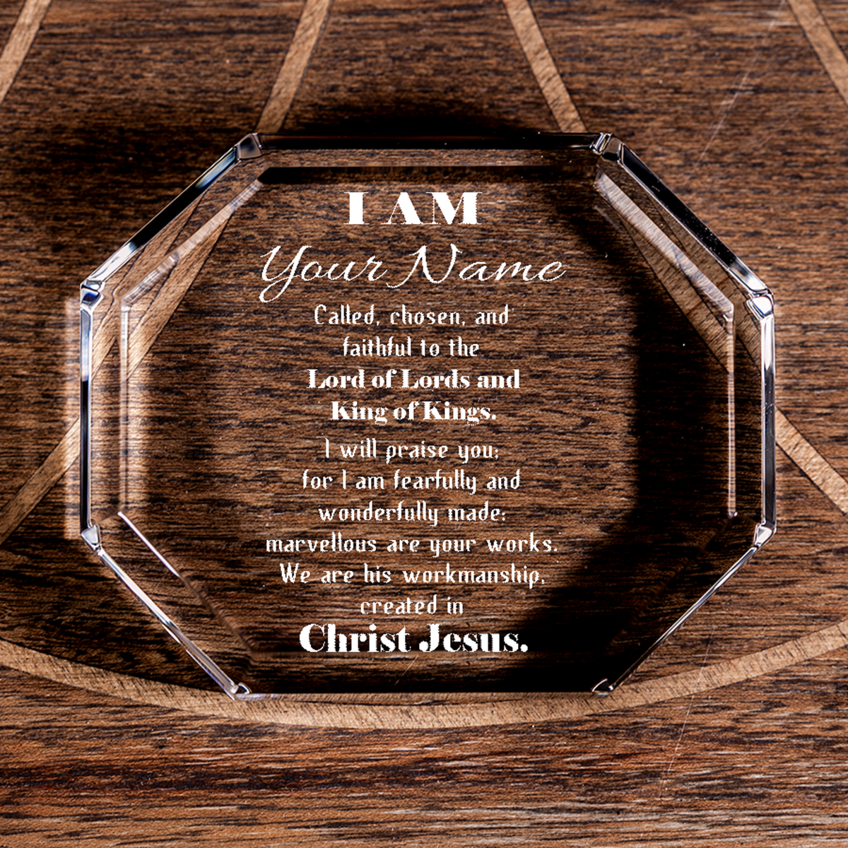 Personalized Called Chosen in Christ&#39;s Workmanship Octagonal Paperweight Christian Gift-Express Your Love Gifts