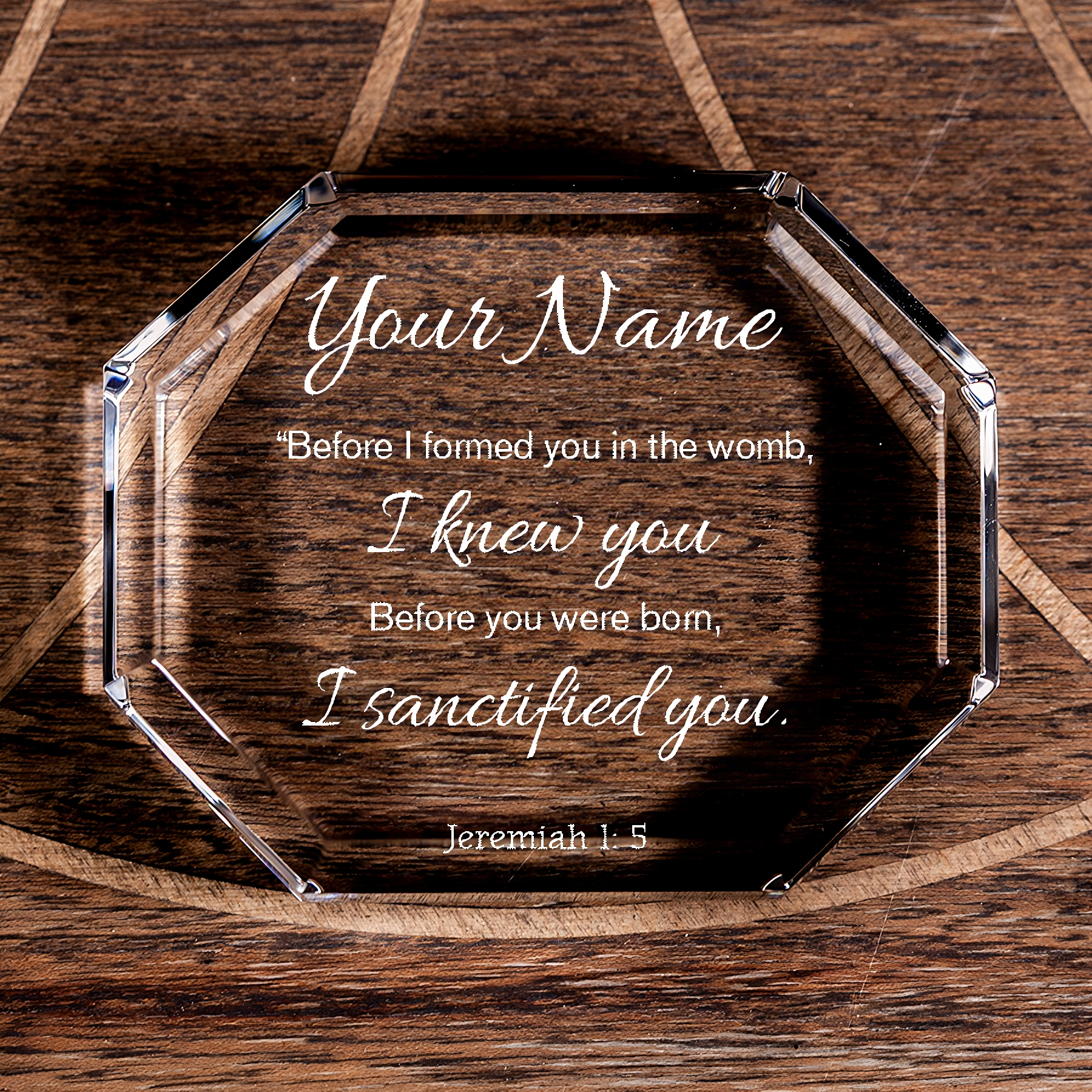 Jeremiah 1:5 I Sanctified You Octagonal Paperweight Personalized Christian Gift-Express Your Love Gifts