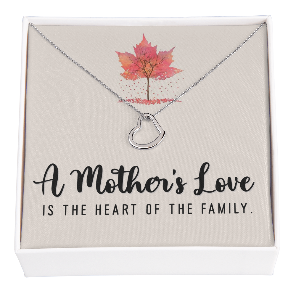 A Mother&#39;s Love is The Heart of the Family Delicate Heart Necklace-Express Your Love Gifts