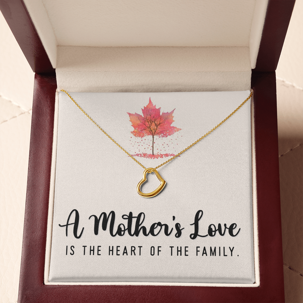 A Mother's Love is The Heart of the Family Delicate Heart Necklace-Express Your Love Gifts