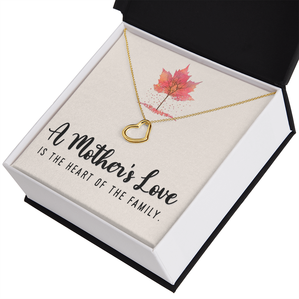 A Mother's Love is The Heart of the Family Delicate Heart Necklace-Express Your Love Gifts