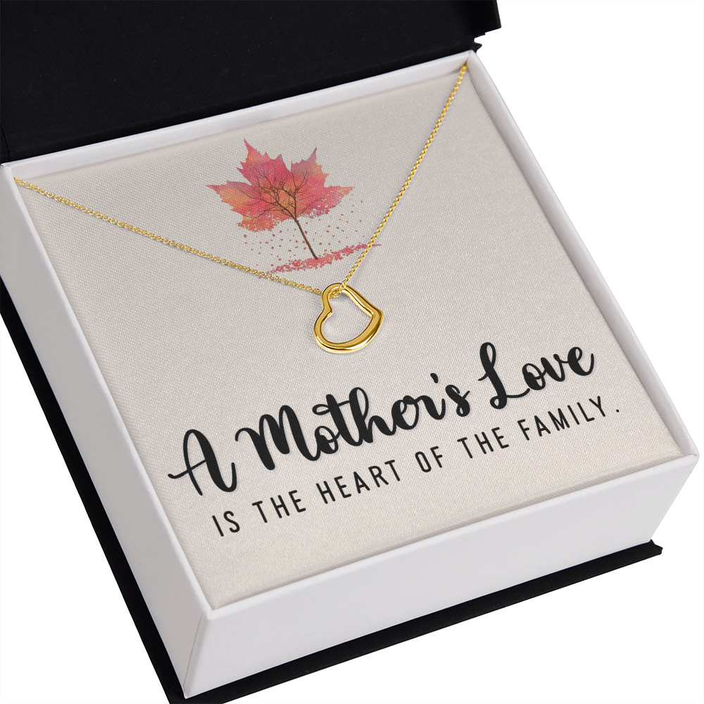 A Mother's Love is The Heart of the Family Delicate Heart Necklace-Express Your Love Gifts